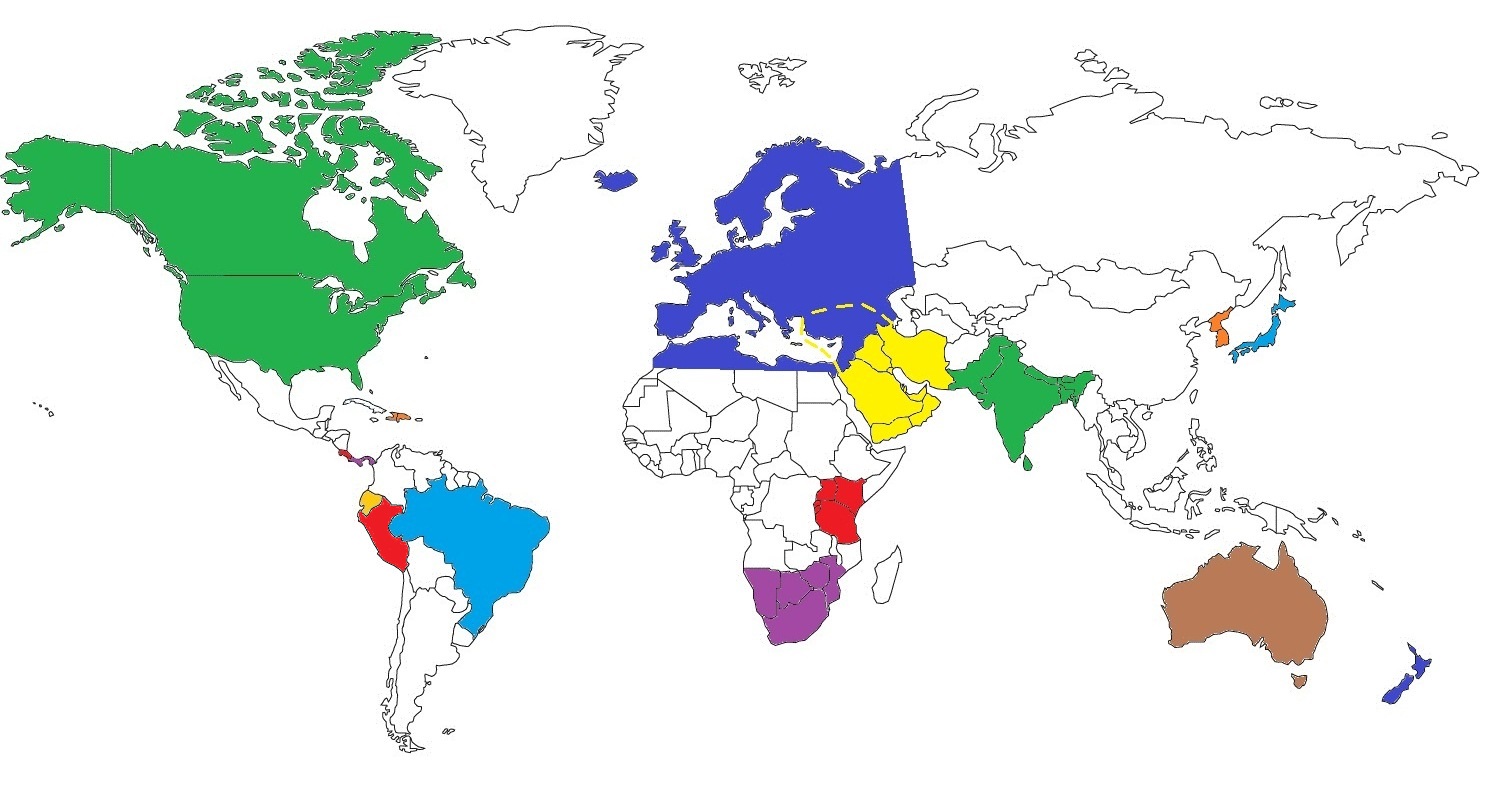 Bird Field Guide App Coverage Map