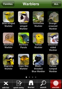 Species list from the Birdcountr iPhone app