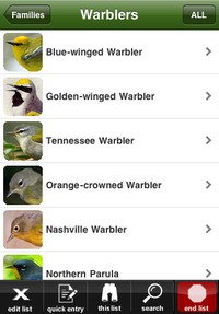 Species list from the Birdcountr iPhone app