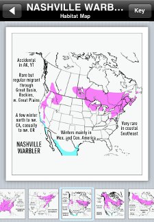 Range maps from Peterson Birds of North America iPhone app