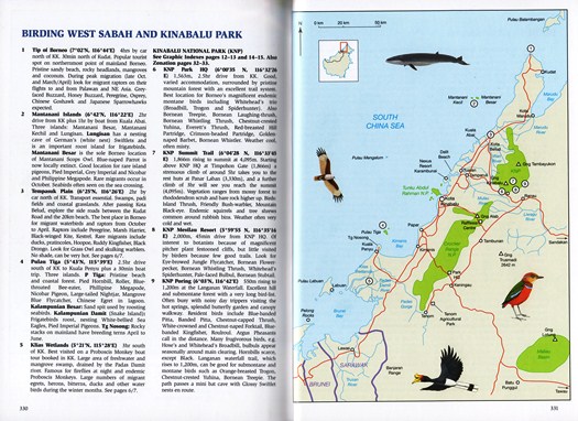 Birding sites from Phillipps Field Guide to the Birds of Borneo: Sabah, Sarawak, Brunei and Kalimantan